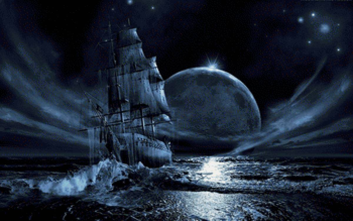 Космический путь - дорога, луна, космос, путь - предпросмотр