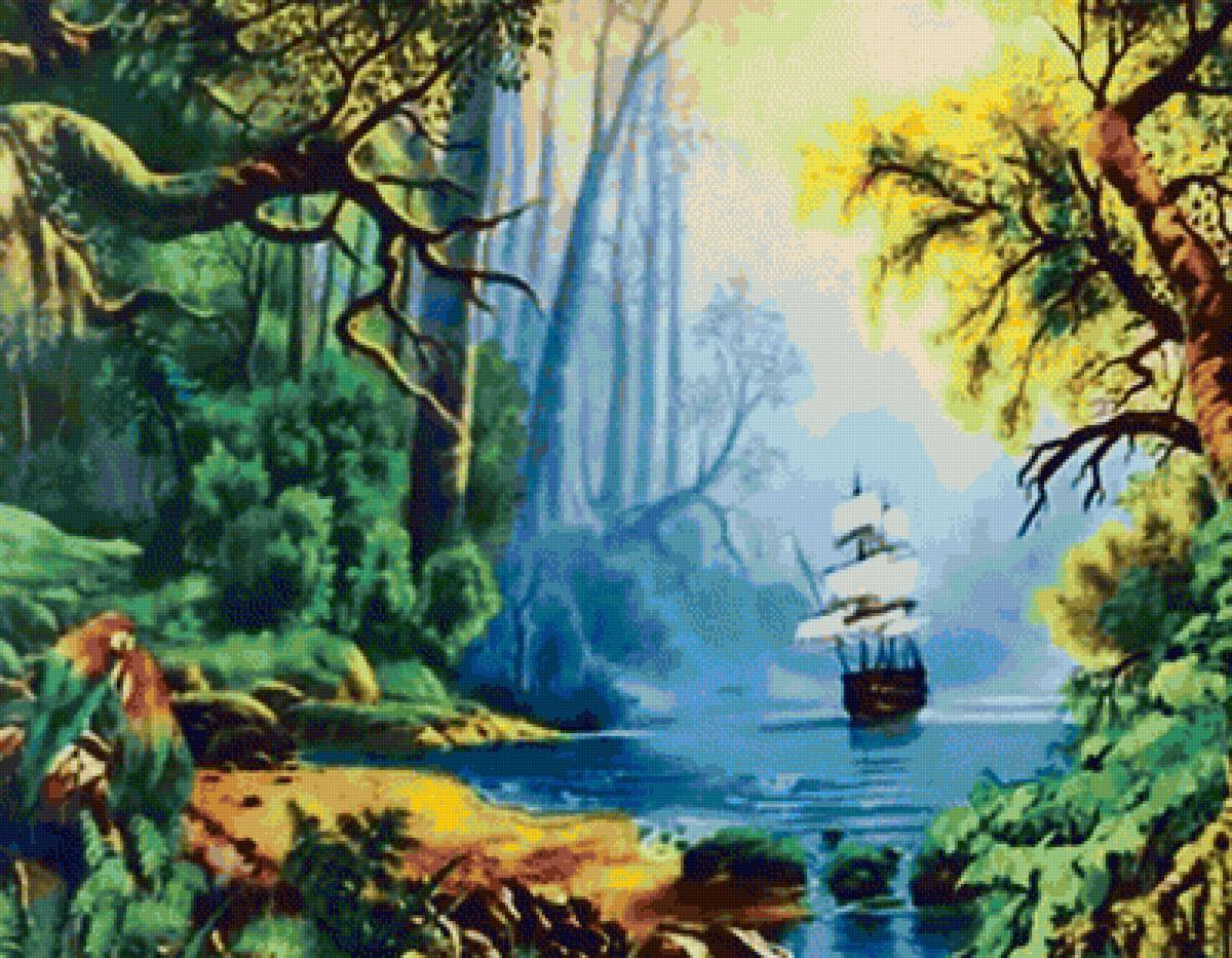 Белеет парус одинокий - парусник, природа - предпросмотр