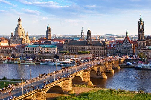 Мост в Дрездене - город, вода, люди, архитектура, европа - оригинал