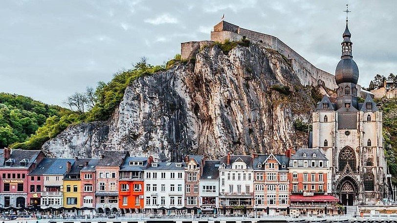 Динан - город, пейзаж, гора, архитектура, дома - оригинал