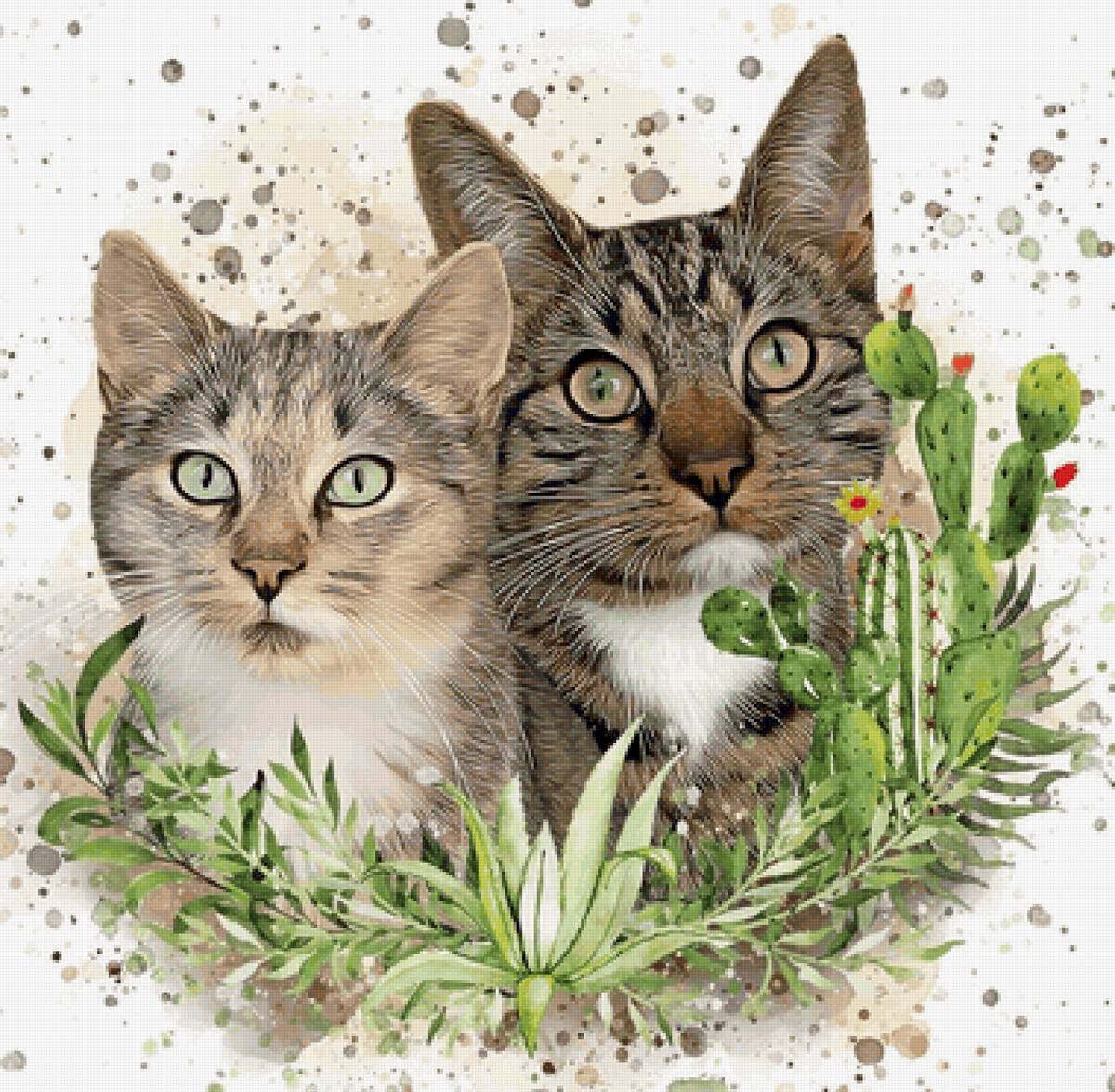 Gatos. - animais .pintura. - предпросмотр