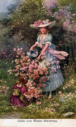 Цветочница - цветы, девушка. - оригинал