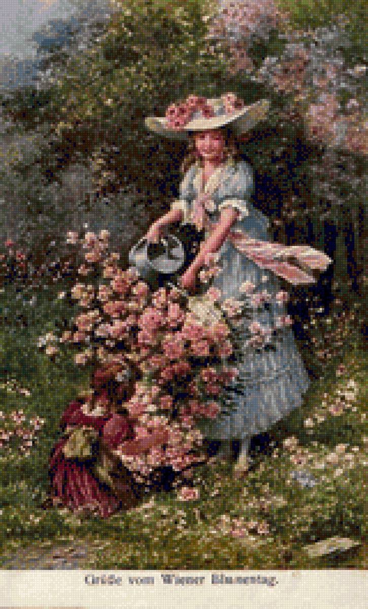 Цветочница - цветы, девушка. - предпросмотр