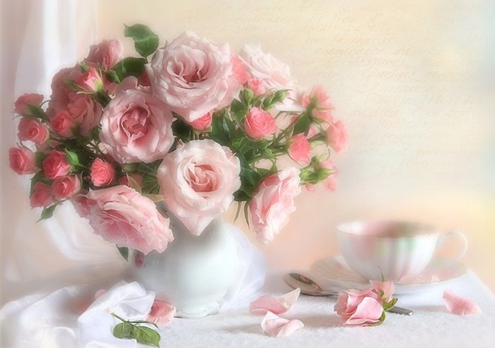 Розовый букет роз - роза букет - оригинал