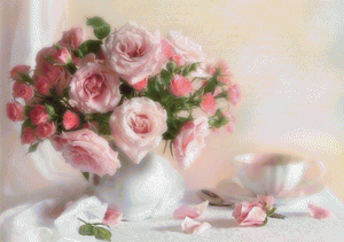 Розовый букет роз - роза букет - предпросмотр