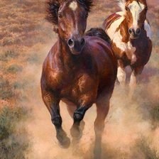 Схема вышивки «Лошади»