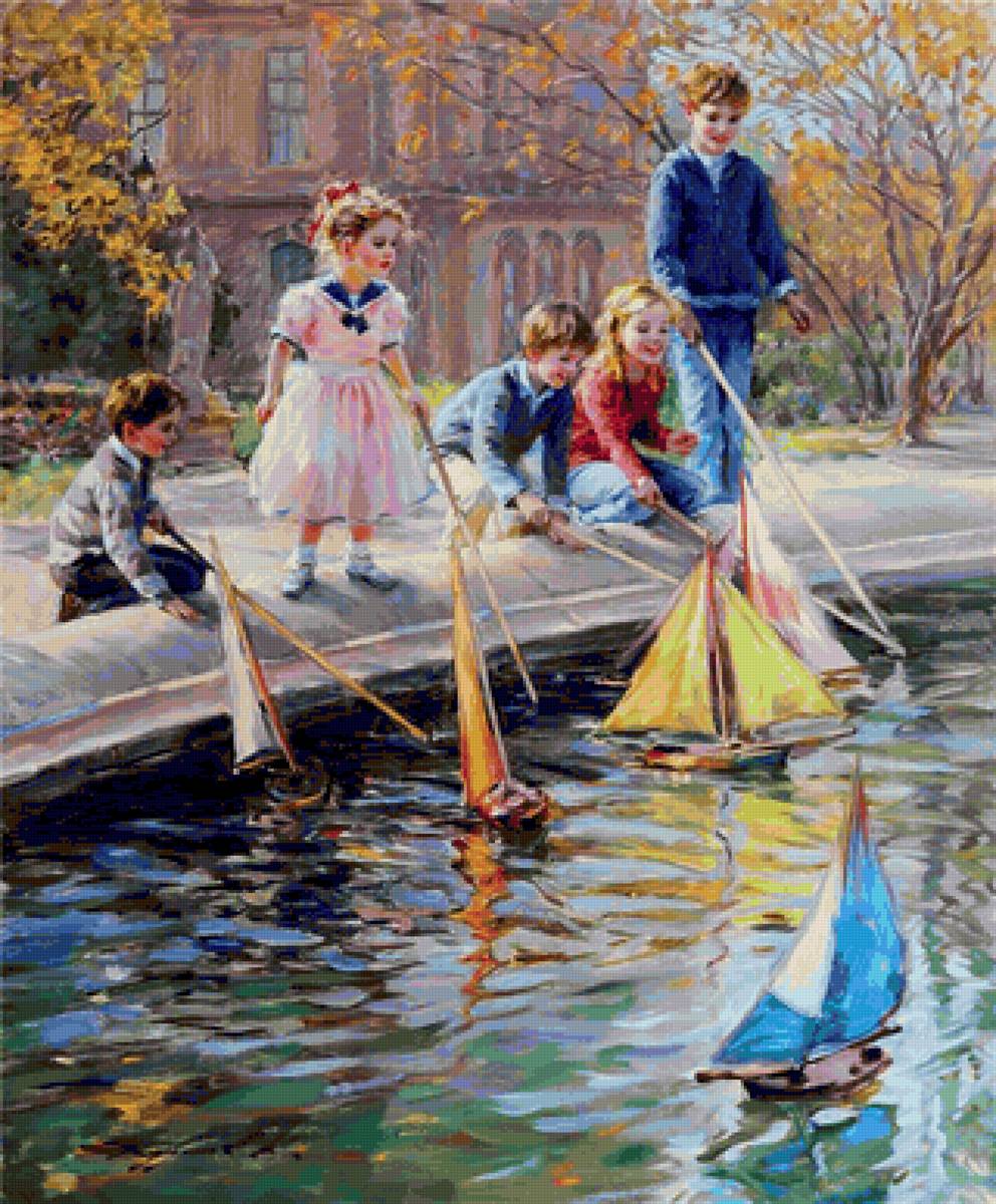 кораблики - живопись, дети, к.разумов - предпросмотр