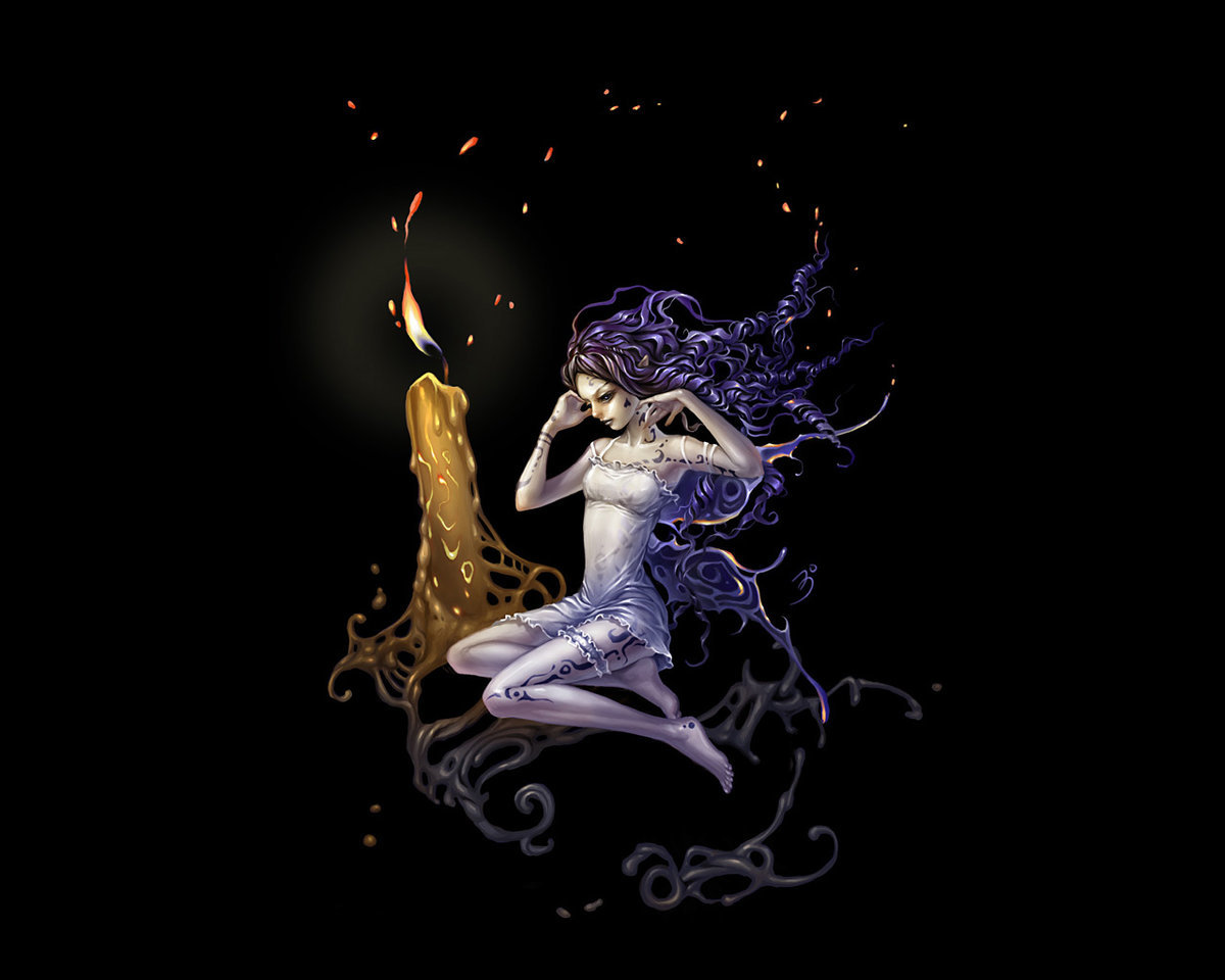 Эльфы Анны Игнатьевой - свеча, фэнтези, эльф - оригинал