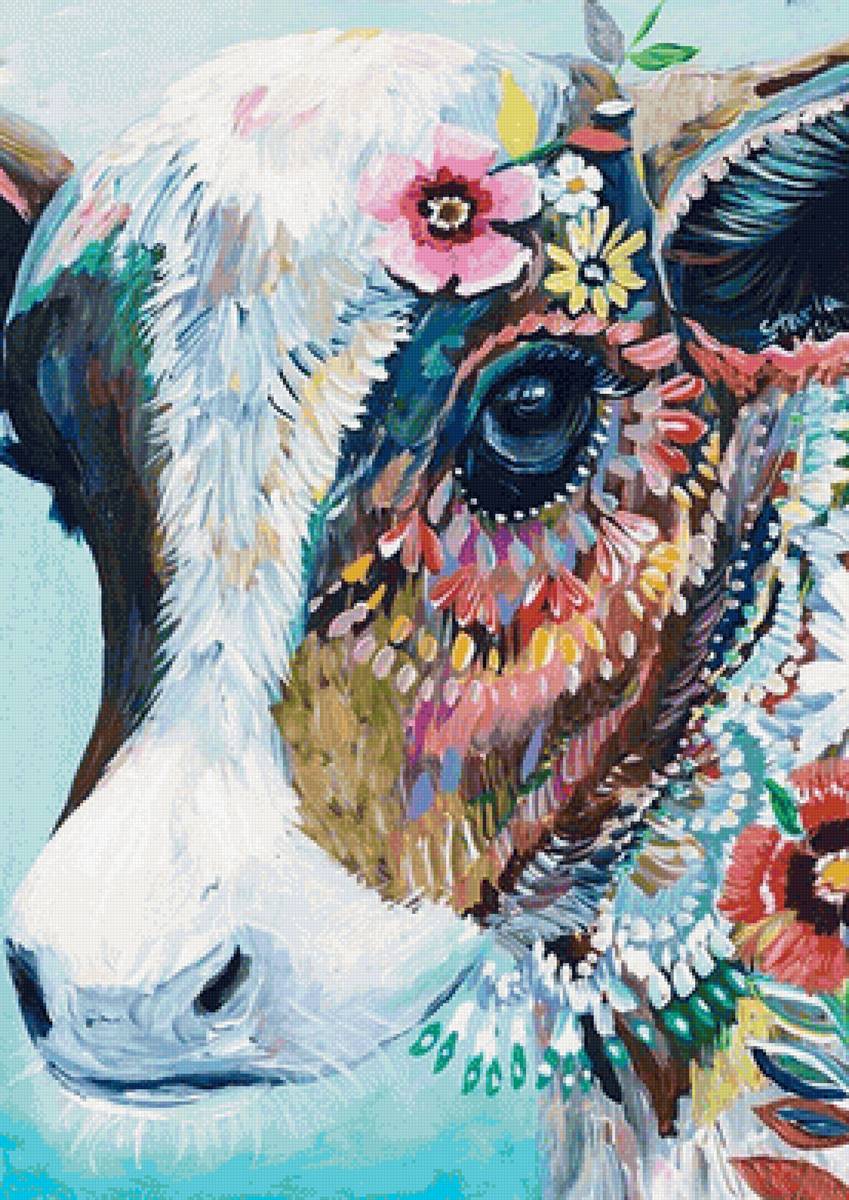 Милая буренка - коровка, картина, животные - предпросмотр