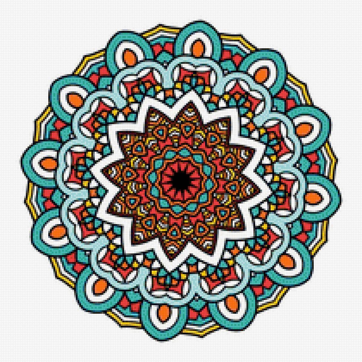 Цветок мандала - подушка, мандала, цветок - предпросмотр