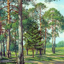 Схема вышивки «Сосновый лес. Андрей Герасимов»