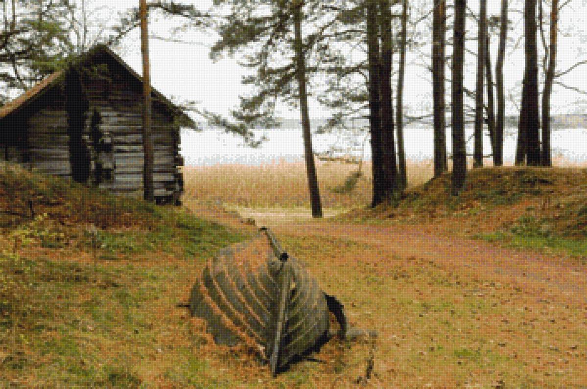 осень - домик, пнк, осень, лодка - предпросмотр