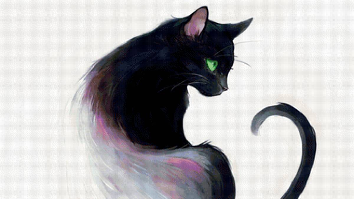 Кошка - кошка, рисунок, арт - предпросмотр