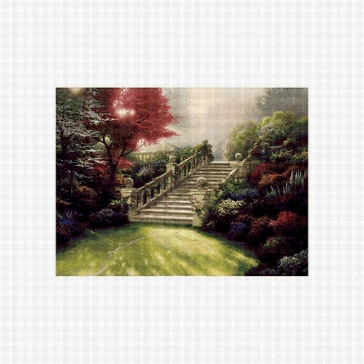 Лестница - картина, кинкейд, лестница - предпросмотр