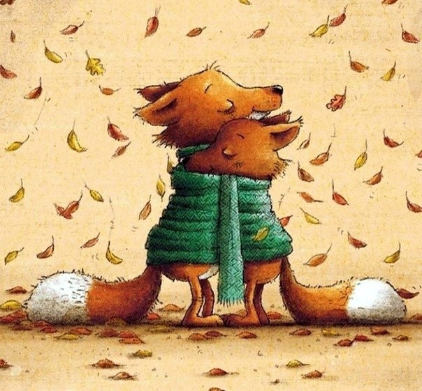 осенние лисы - лисы - оригинал