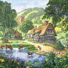 Схема вышивки «деревушка»