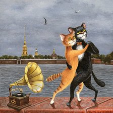Схема вышивки «Коты худ.Елена Романова»
