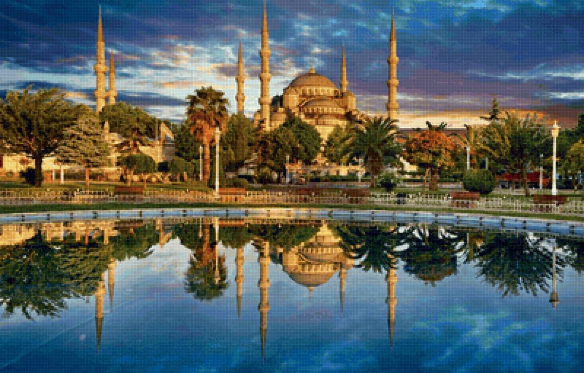 Стамбул - город, стамбул, турция, восток, пейзаж, отражение, султанахмет - предпросмотр