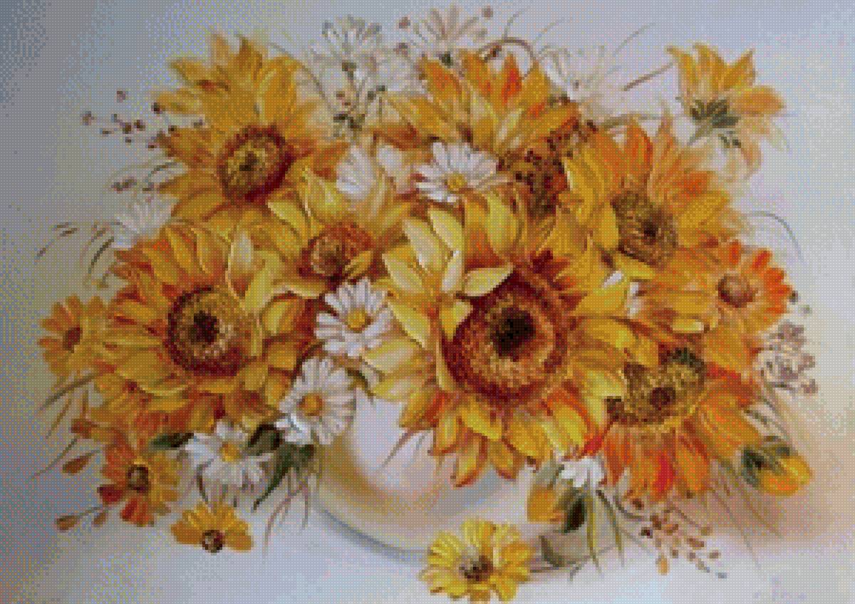 Картина подсолнухи - картина, подсолнухи, цветы - предпросмотр