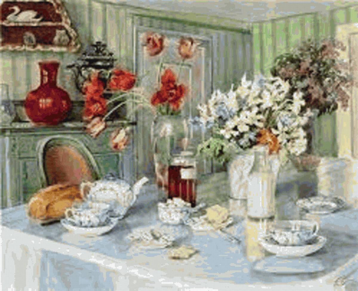 Завтрак. Картины Великой Княгини Ольги Романовой - живопись - предпросмотр