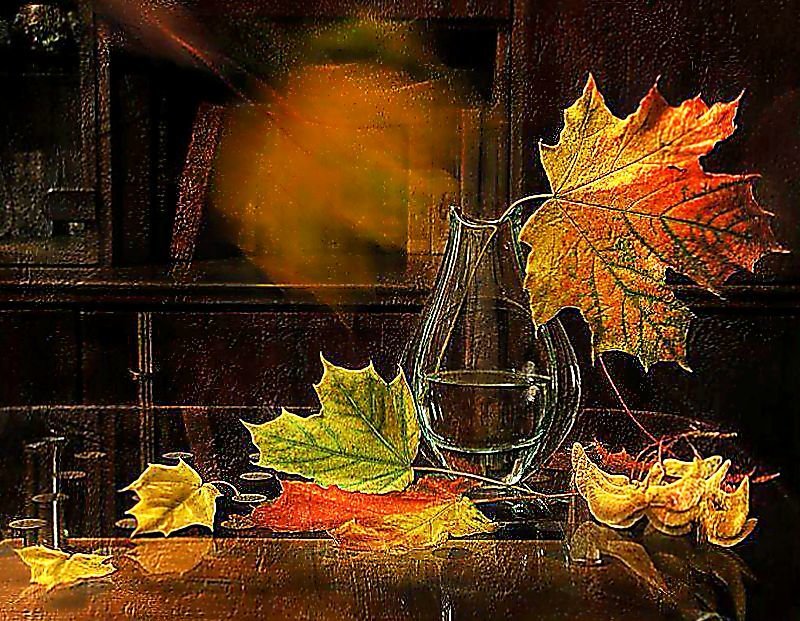 Осень - осень, натюрморт, ваза., листья - оригинал