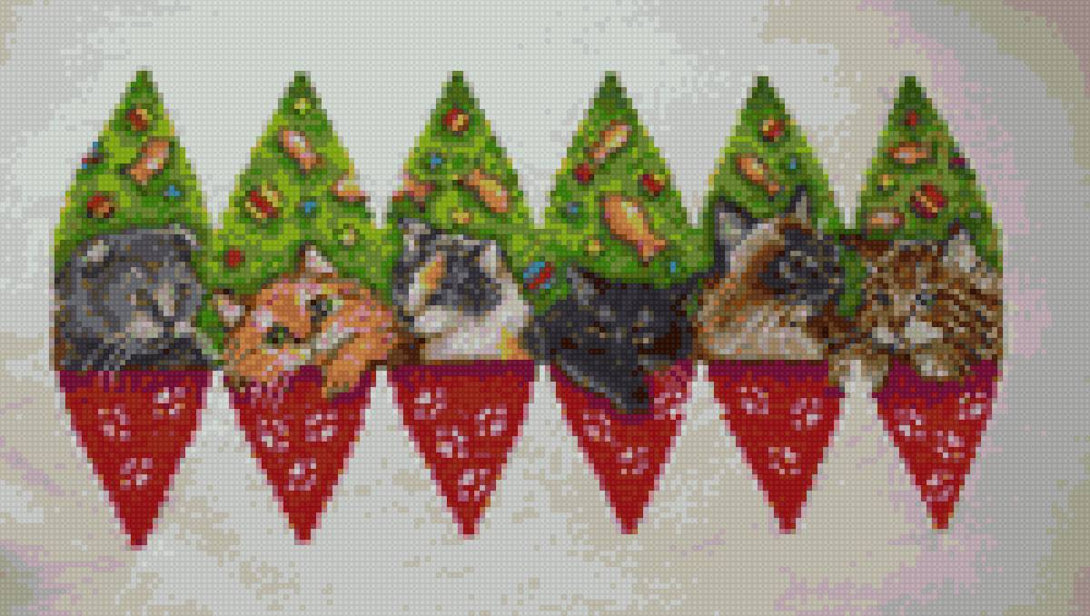 новогодние шары котики - котики - предпросмотр