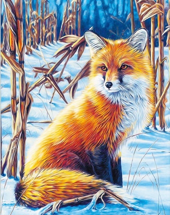 Лисичка - лиса, животные, зима - оригинал