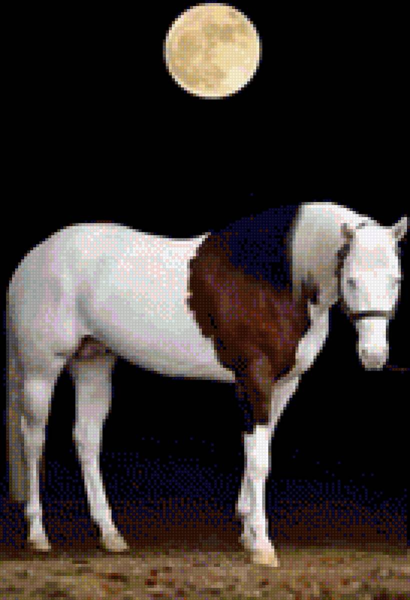 Лошадь под луной - лошади, миф - предпросмотр