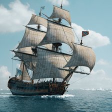 Схема вышивки «Корабль на парусах»