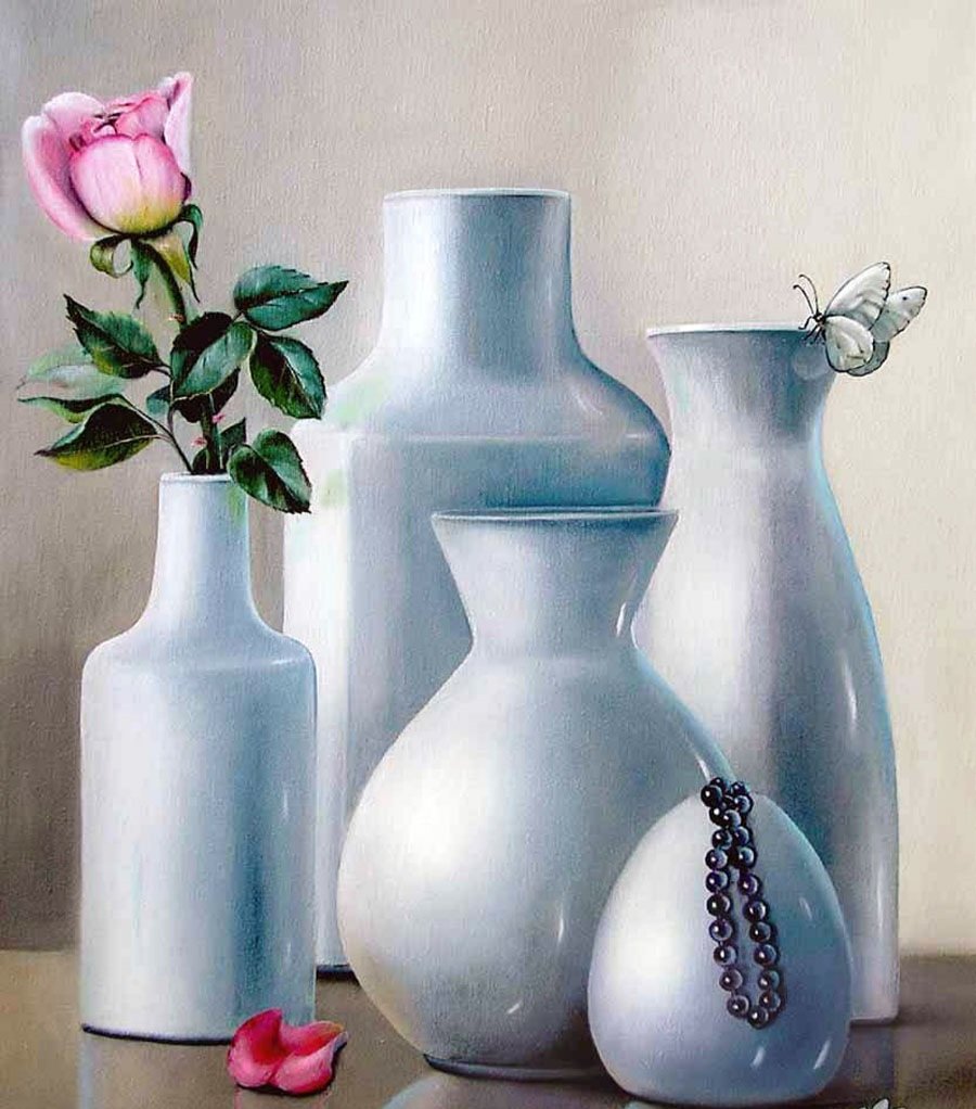 juego de jarrones - bodegon - оригинал