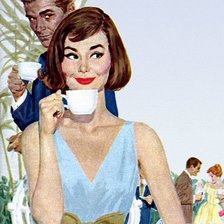 Схема вышивки «pareja tomando cafe»