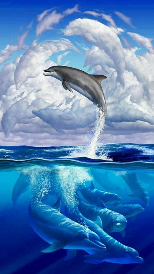 Дельфинье царство - дельфины, море - оригинал