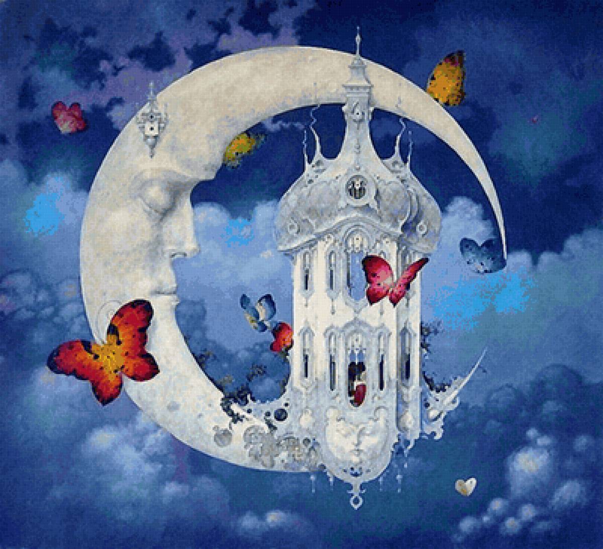 Лунная фантазия (Дениел Мерриам) - дениел мерриам, небо, сон, луна, фантастика - предпросмотр