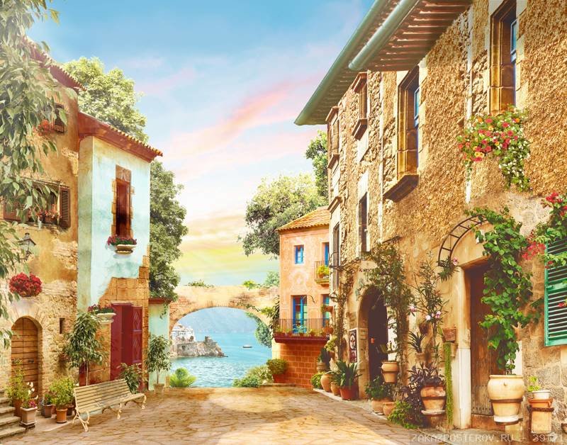 Арка к морю - пейзаж, улица, город, море - оригинал