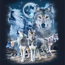 Схема вышивки «волки»