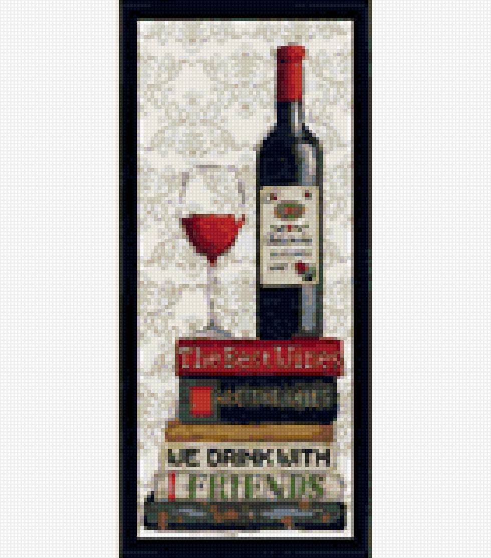 бутылка вина на книгах - бутылка, вино, книги - предпросмотр