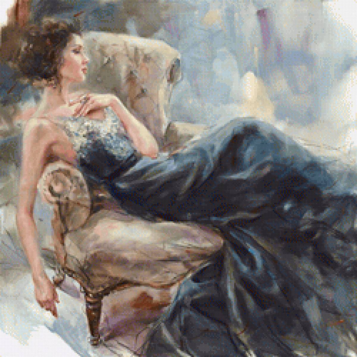 Девушка на кресле - девушка, кресло, отдых, анна разумовская - предпросмотр