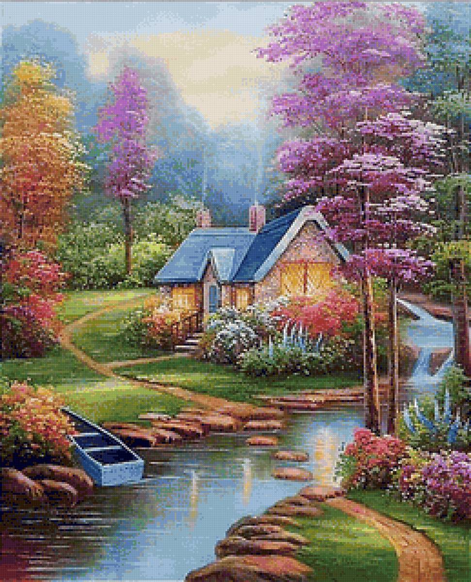 Домик - речка, домик - предпросмотр