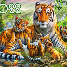 Схема вышивки «Тигрята 2022»