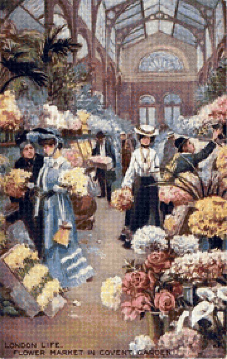 Цветочный рынок - цветы, франция - предпросмотр