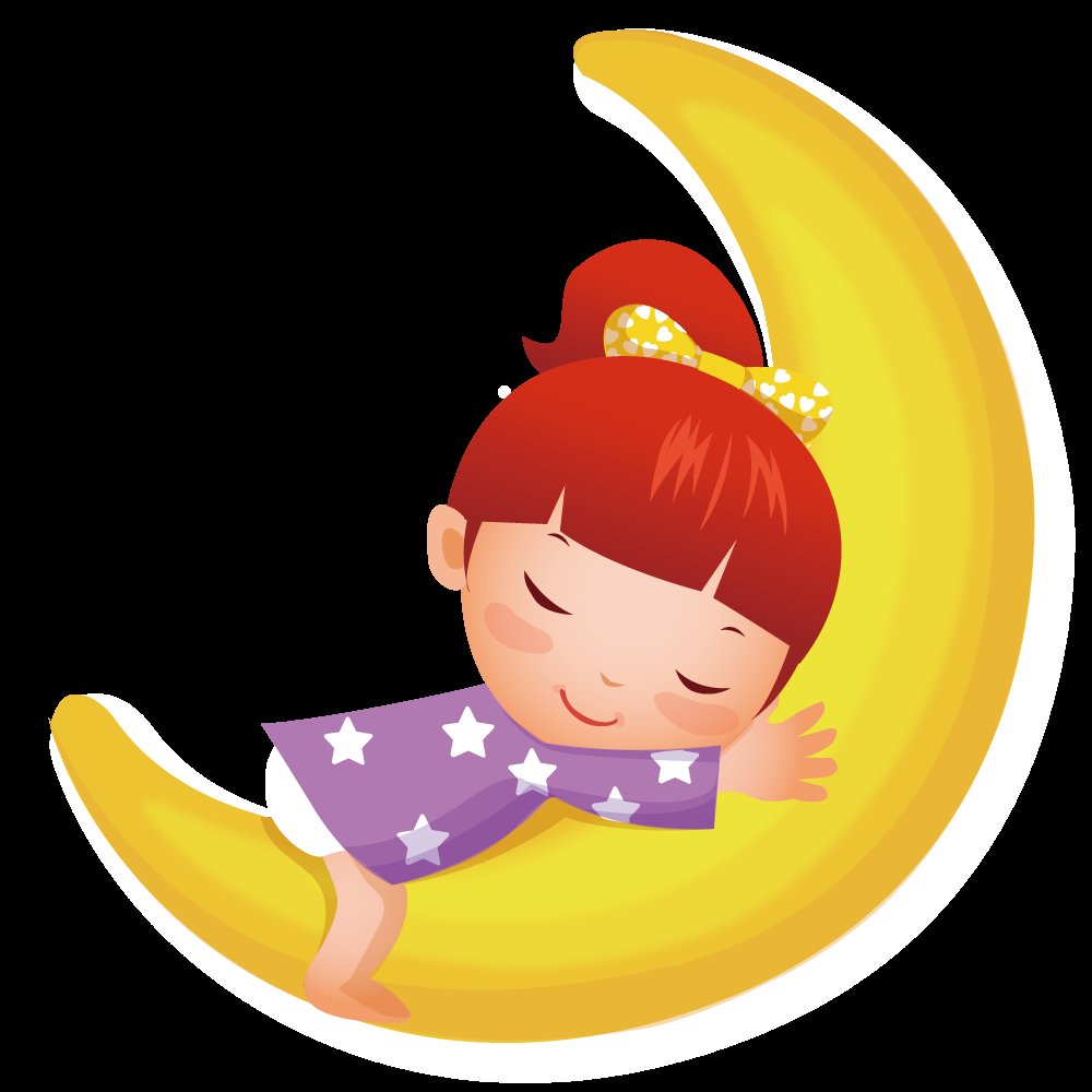 luna con niña - оригинал