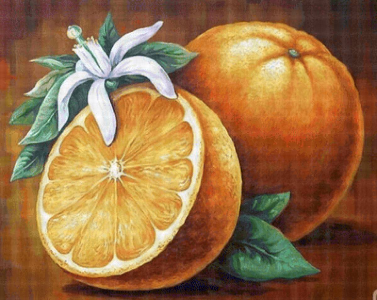 Апельсин гуашью
