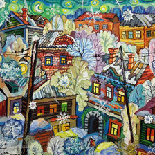 Схема вышивки «деревушка»