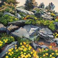 Схема вышивки «горный пейзаж»