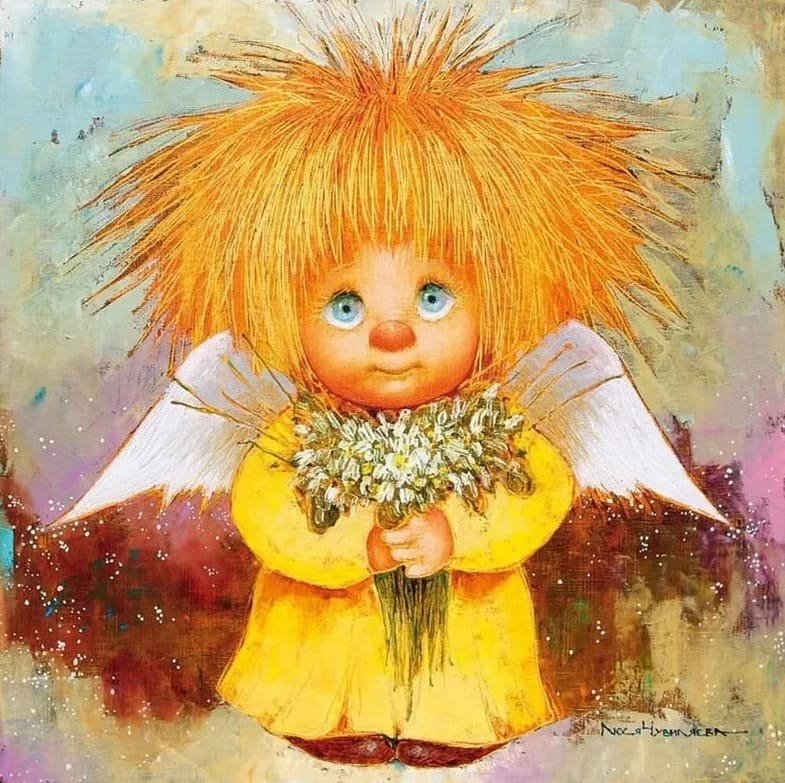 Солнечный ангел с букетом - солнечный ангел - оригинал