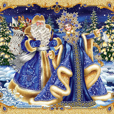 Схема вышивки «Дедушка мороз и мороз»