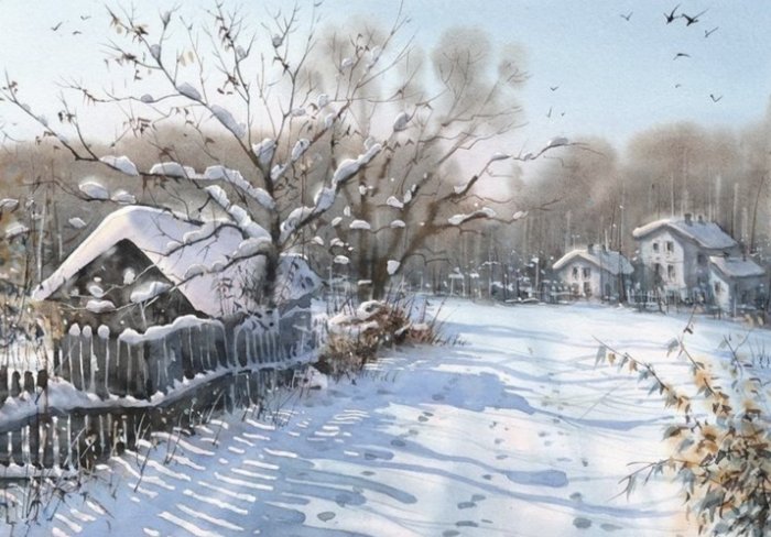 Зимний пейзаж - пейзаж, зима - оригинал