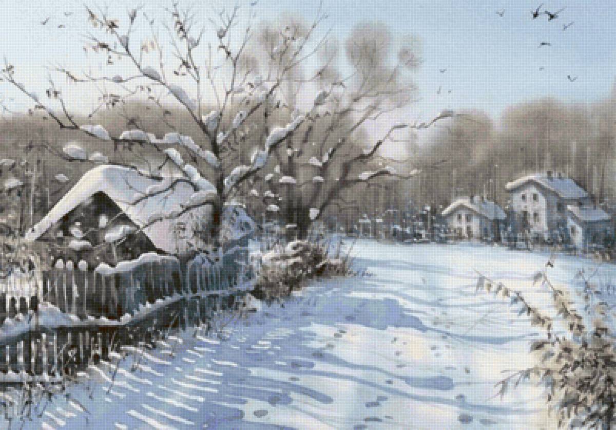 Зимний пейзаж - пейзаж, зима - предпросмотр