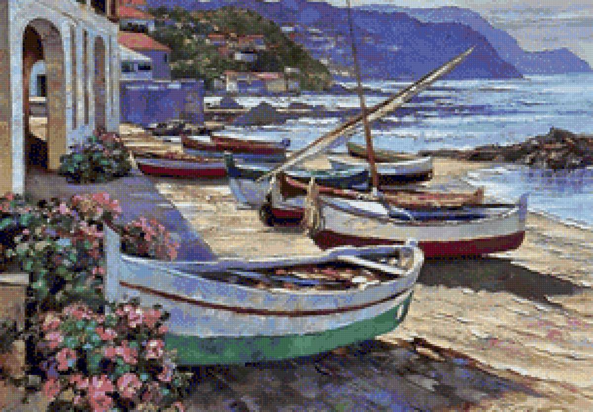 Лодки - море, лодка - предпросмотр