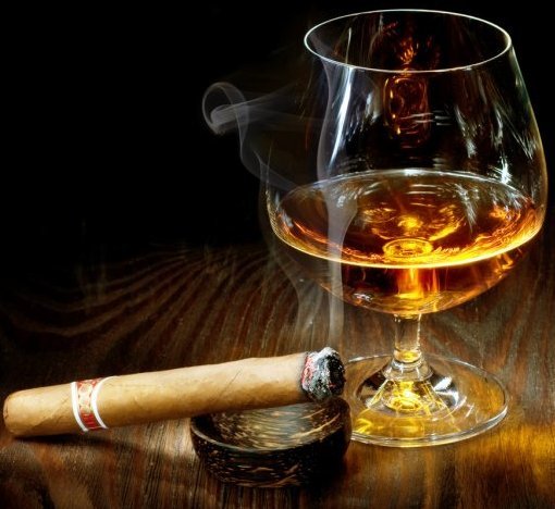 коньяк - коньяк, бокал, сигара - оригинал